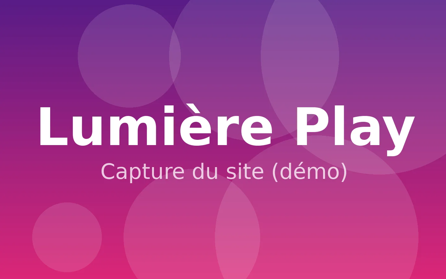 Capture de Lumière Play